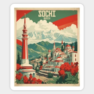 Sochi Russia Vintage Tourism Poster Sticker